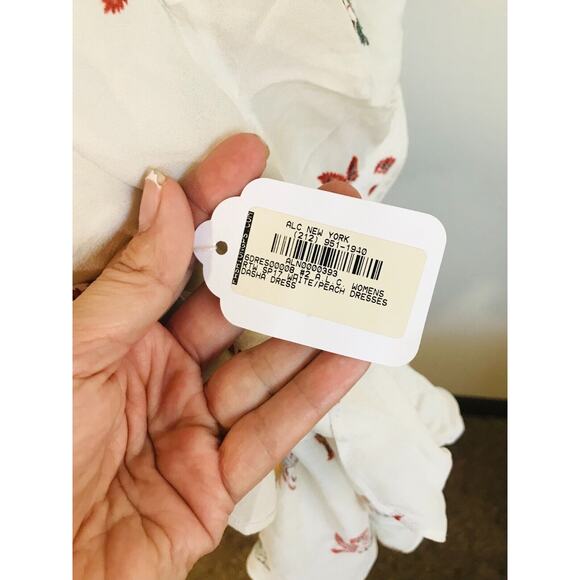 A.L.C. Dasha Silk Floral Shirt Dress Long Sleeve Mini, Pit to Pit: 15" - Picture 10 of 12